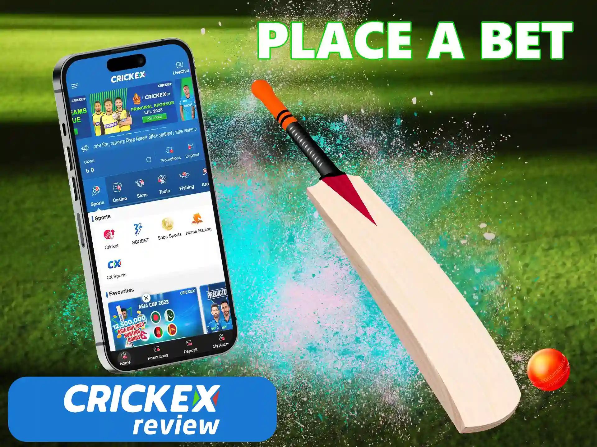 Choose the competition and a favorite team, and place a bet.