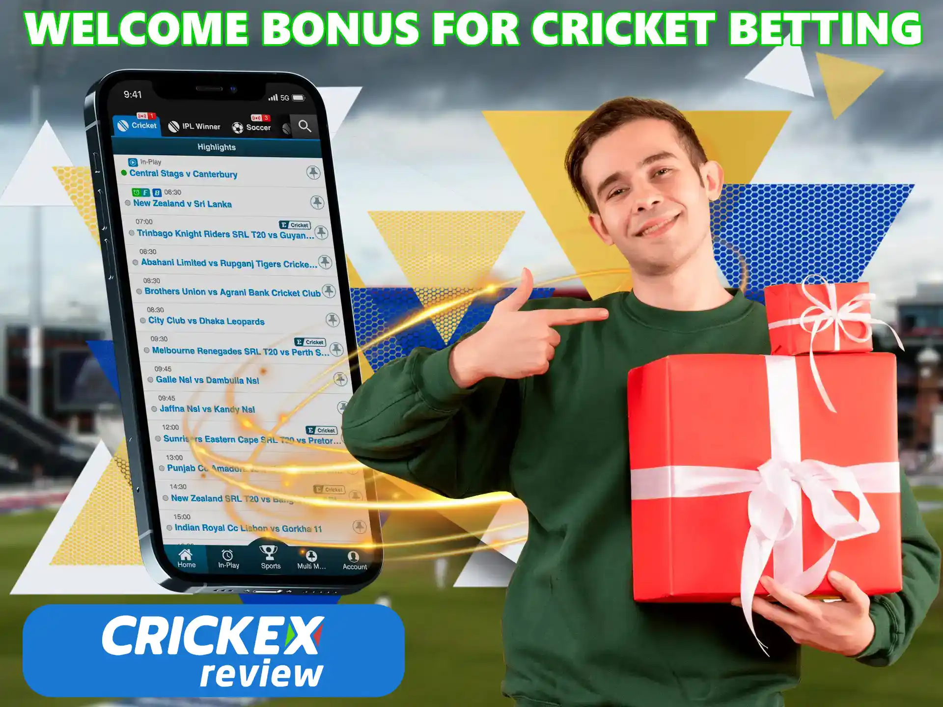Crickex creates the best conditions for players, you will be available a huge number of nice compliments from the company.