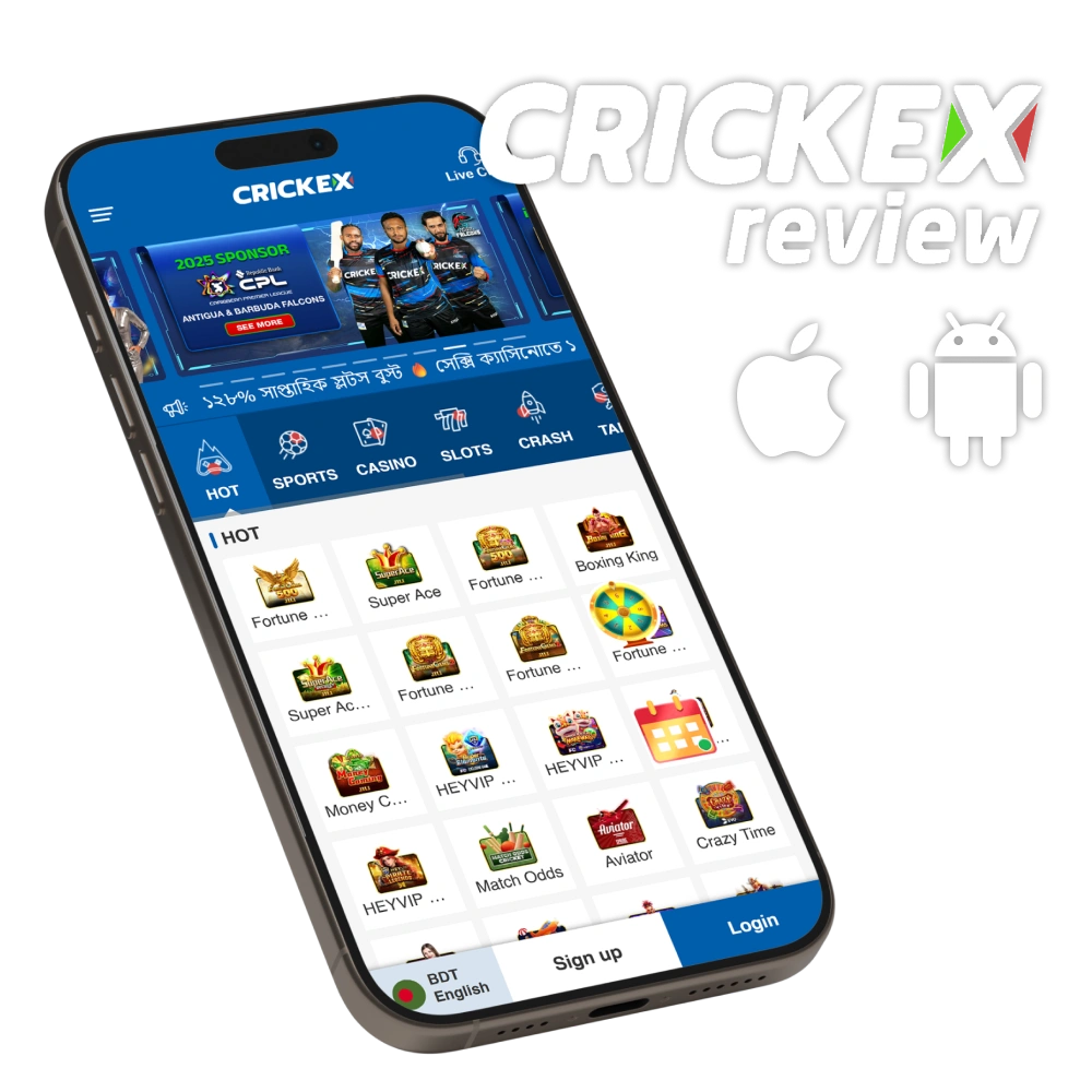 Get official Crickex app for android or use iOS PWA and bet on go.